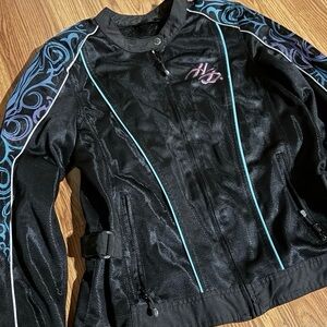 Harley- Davidson Women’s Vintage Y2k Purple Blue Tribal Mesh Jacket Size S Small